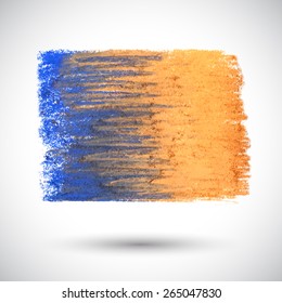 Colorful pastel texture. Vector design elements. Art brush. Grunge abstract background. Orange texture. Decoration stroke. Handmade  blot. Freehand draw.