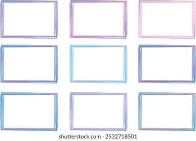 colorful pastel watercolor square frames set