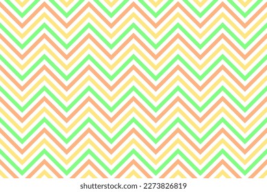 Colorful pastel zigzag chevron wave stripes pattern on white background. Vector illustration for web design or print for fabric, packaging, scrapbook, wallpaper. Wall and floor ceramic tiles pattern.