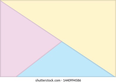 Colorful pastels paper art with shadows in beautiful background.