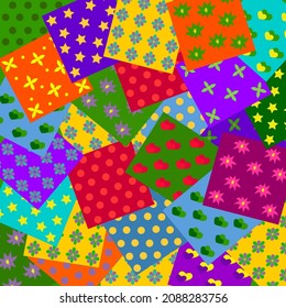 Colorful patchwork background. Vector illustration.