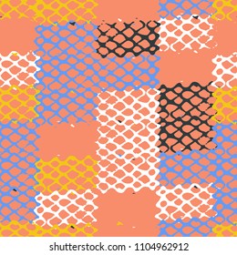 Colorful patchwork lattice seamless patten