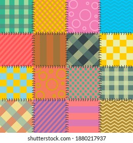 Colorful Patchwork Pattern Texture Vector