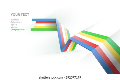Colorful Pathway Birthday Invitation Card Style Illustration for Your Background. Adjustable Eps10 Vector