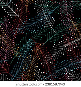 Patrón colorido con ramas abstractas. Ilustración de patrón sin inconvenientes.
