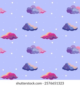Colorful Pattern of Abstract Clouds on a Pastel Sky Background