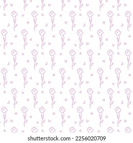 Colorful pattern with abstract flowers on a white background