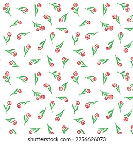 Colorful pattern with abstract flowers on a white background vector illustration