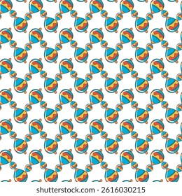 Colorful Pattern of Abstract Hourglass and Circle Shapes