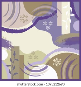 Colorful pattern with abstract style for hijab design on purple