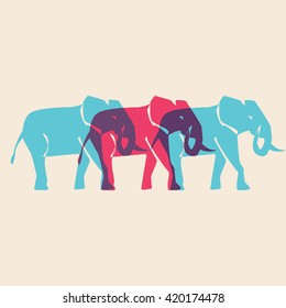 Colorful pattern african animals