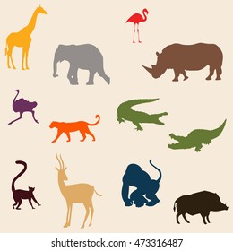 Colorful pattern african animals