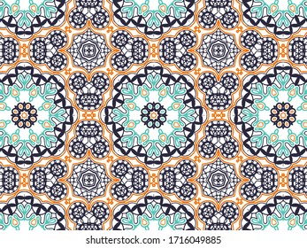 Colorful Pattern Background. Create from ethnic element and ornament. Suitable for wallpaper, art deco, and textile printing