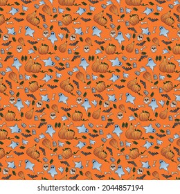 Colorful pattern background for the holiday halloween - Vector illustration