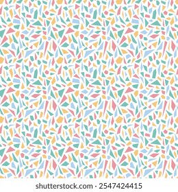 Colorful pattern background illustration with randomly scattered shapes
