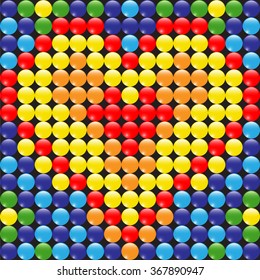 Colorful pattern of beads and heart