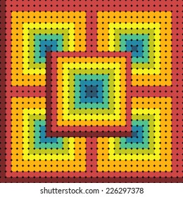 Colorful Pattern for beads with rainbow squares 