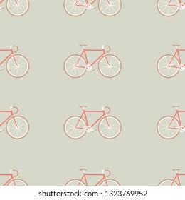Colorful pattern with bicycle vector illustration. Repeat seamless for any designs. Sport and vintage vector illustration