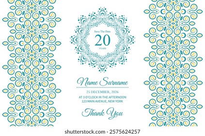 Colorful pattern pattern birthday invitation design