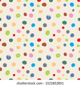 Colorful pattern with brush drawn dots