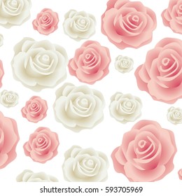 colorful pattern bud roses floral design vector illustration