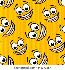 Colorful pattern of cartoon smiles.