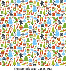 Colorful Pattern with Christmas Elements