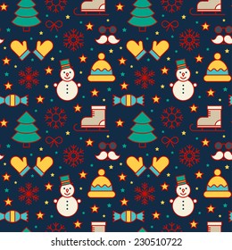 Colorful pattern with Christmas elements.