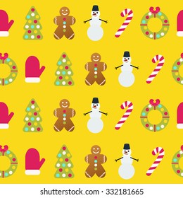 Colorful Pattern with Christmas Elements