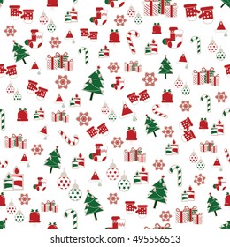 Colorful Pattern with Christmas Elements.Pattern can be used for wallpaper, cover fills, web page background, surface textures.
