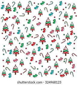 Colorful Pattern with Christmas Elements.Vector Background.