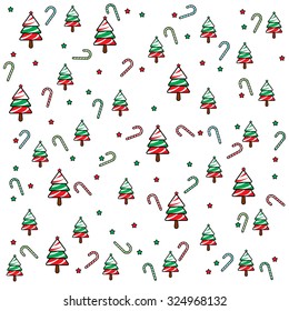 Colorful Pattern with Christmas Elements.Vector Background.
