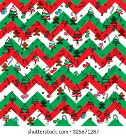 Colorful Pattern with Christmas Elements.Vector Background.