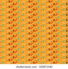 Colorful Pattern with Christmas Elements.Vector Background.
