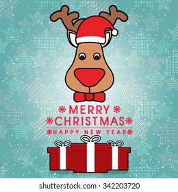 Colorful Pattern with Christmas Elements.Vector Background.