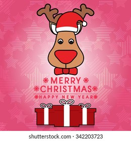 Colorful Pattern with Christmas Elements.Vector Background.