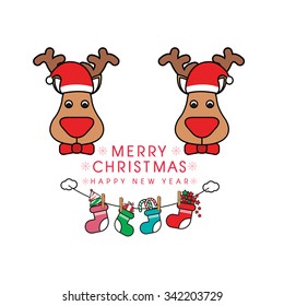 Colorful Pattern with Christmas Elements.Vector Background.