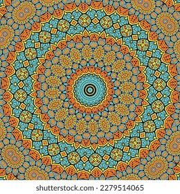 A colorful pattern with a circle of blue and orange colors