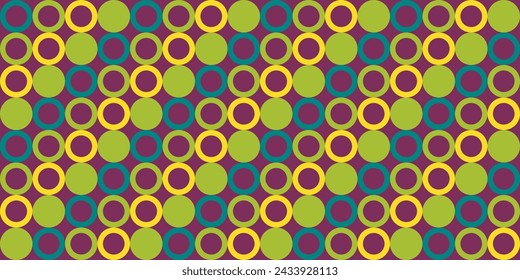 Colorful Pattern of Circles on Black Background