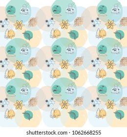 Colorful pattern design of biology elements. Vector illustration.