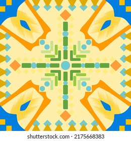 Farbiges Musterdesign Ideal für den Stoffdruck Bandana, Halsverschleiß, Schal, Hijab, Papier, Textilien, Tapeten, Teppich, Decken, Keramik oder Fliesen. Kunstwerk für den Modedruck. 