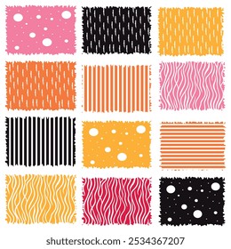 Colorful Pattern Designs on white background