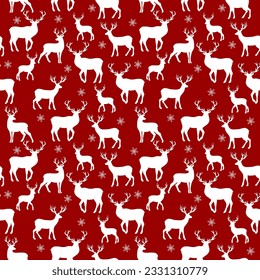 Colorful pattern different deer animal silhouette seamless background