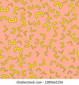 Colorful pattern with different shapes objects. Texture background for textile, print, paper, fabric background, wallpaper