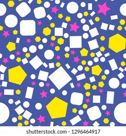 Colorful pattern with different shapes objects. Texture background for textile, print, paper, fabric background, wallpaper
