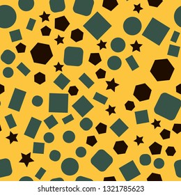 Colorful pattern with different shapes objects. Texture background for textile, print, paper, fabric background, wallpaper