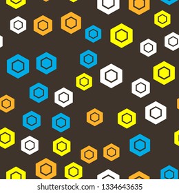 Colorful pattern with different shapes objects. Texture background for textile, print, paper, fabric background, wallpaper