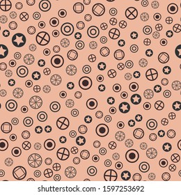 Colorful pattern with different shapes objects. Texture background for textile, print, paper, fabric background, wallpaper