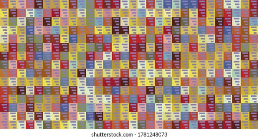 Colorful pattern with different shapes objects. Texture background for textile, print, paper, fabric background, wallpaper