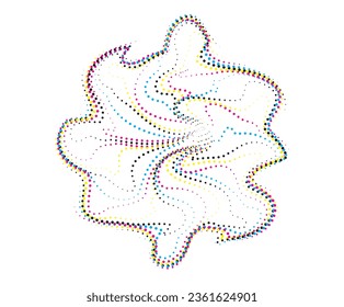 a colorful pattern of dots on a white background, dotty pattern particles halftone vector flower